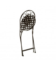 Table de jardin ronde diam60cm et 2 chaises pliables en fer forgé - Collection Serena - Yesdeko