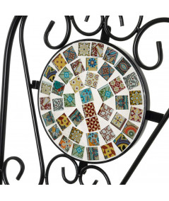 Table de jardin ronde diam60cm et 2 chaises pliables en fer forgé - Collection Capri - Yesdeko