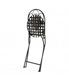 Table de jardin ronde diam60cm et 2 chaises pliables en fer forgé noir - Collection Siena - Yesdeko