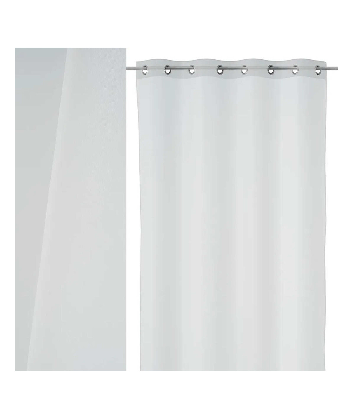 Lot de 2 voilages blanc uni semi transparent 140x260cm -  Yesdeko