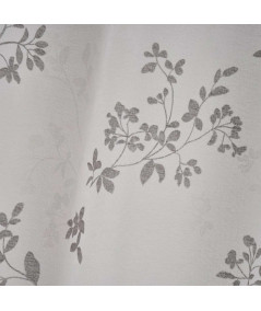 2 voilages blanc et gris à fleur 140x260cm Flora Yesdeko
