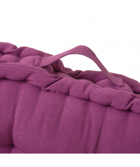 Coussin de sol violet 45x45cm coton matelassé - Yesdeko