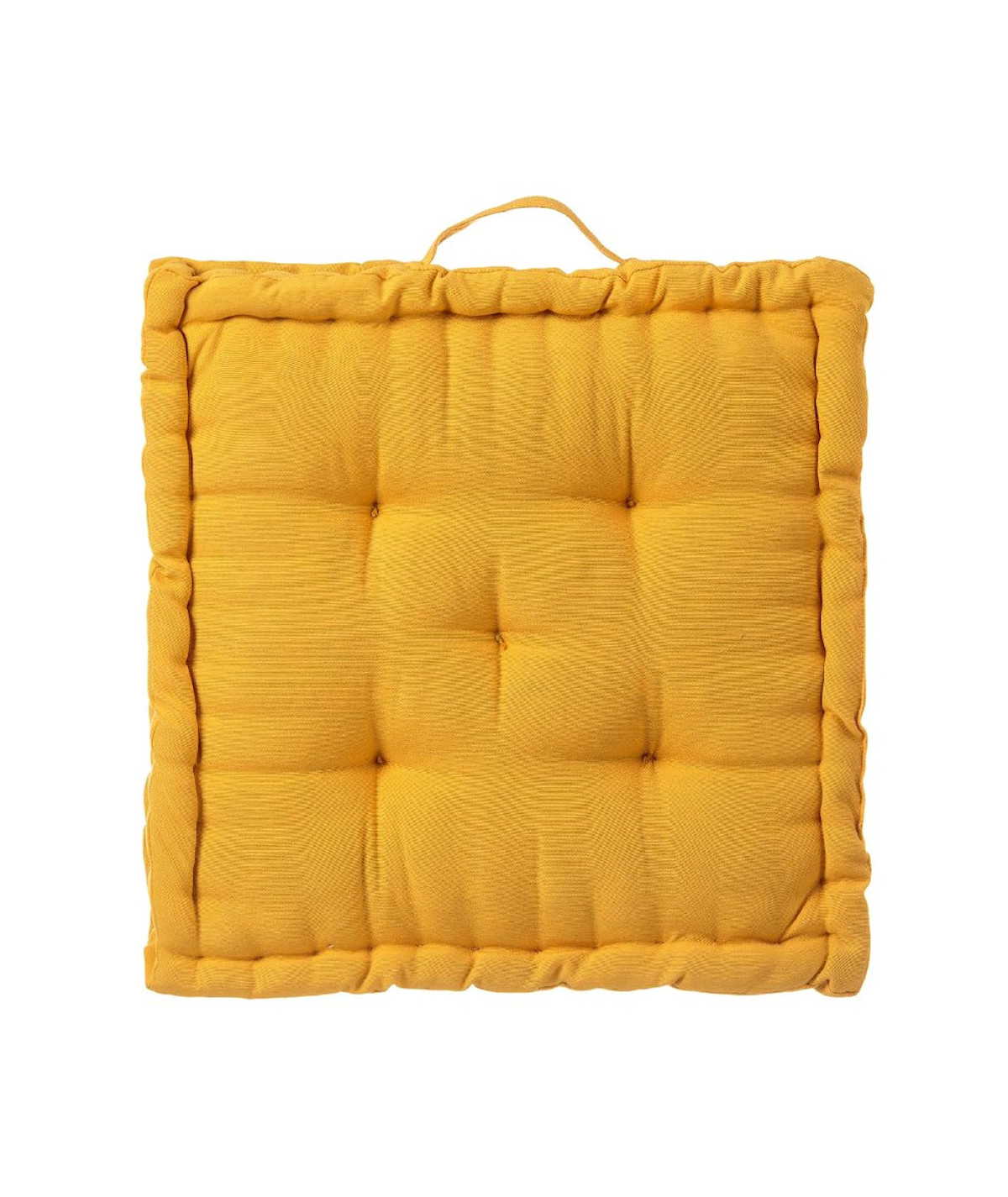Coussin de sol jaune 45x45cm coton matelassé - Yesdeko