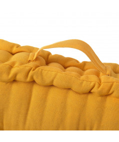 Coussin de sol jaune 45x45cm coton matelassé - Yesdeko