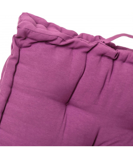 Coussin de sol violet 60x60cm en coton matelassé - Yesdeko