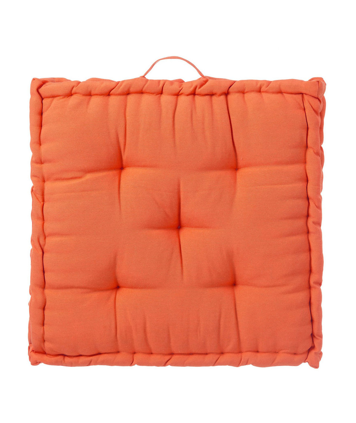 Coussin de sol orange 60x60cm en coton matelassé - Yesdeko
