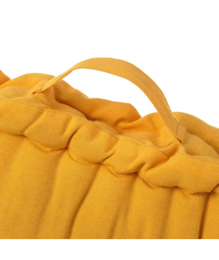 Coussin de sol jaune 60x60cm coton matelassé - Yesdeko