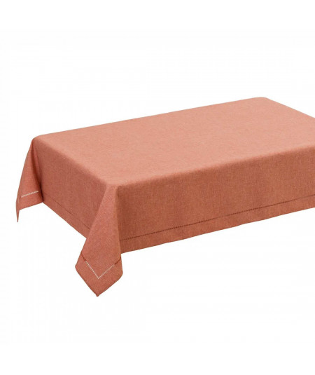 Nappe rectangulaire uni en polyester terracotta 150x210cm - Yesdeko
