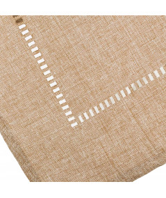Nappe rectangulaire uni en polyester beige 150x210cm - Yesdeko