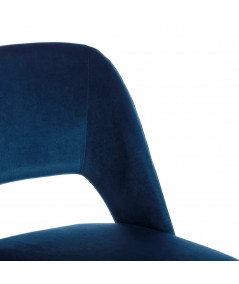 2 chaises en velours bleu Détroit - Yesdeko