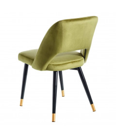 2 chaises en velours vert Détroit - Yesdeko