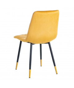 4 chaises en velours jaune Yesdeko