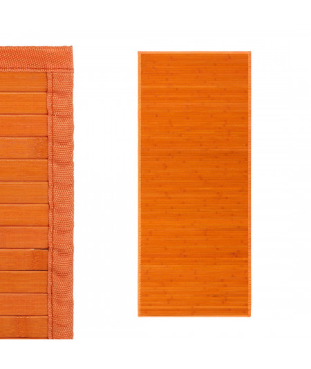 Tapis bambou lamelle orange 75x175cm Yesdeko