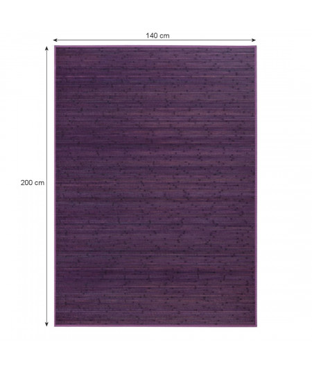 Tapis bambou lamelle violet 140x200cm Yesdeko