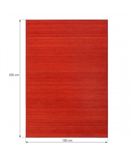 Tapis bambou lamelle rouge 180x250cm Yesdeko