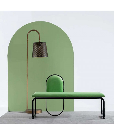Banquette velours vert design 110x60cm Como - Yesdeko