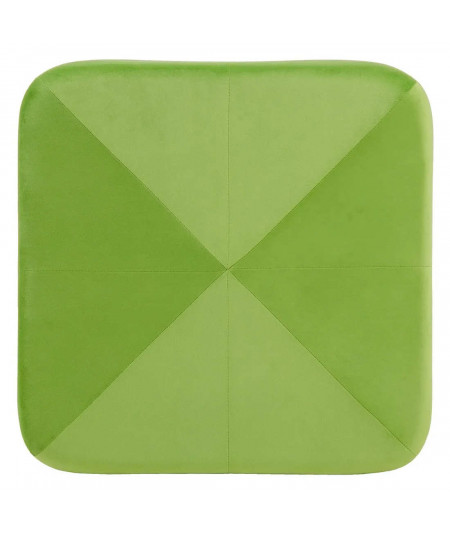 Pouf carré velours vert capitonné 60x60xH40cm Liso Yesdeko