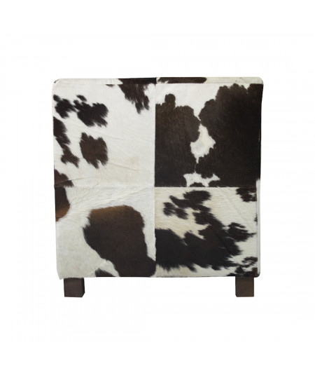 Fauteuil club peau de vache brun foncé blanc - Yesdeko