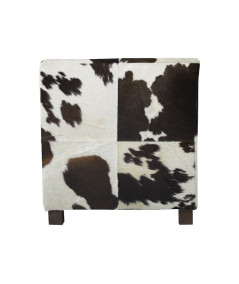 Fauteuil club peau de vache brun foncé blanc - Yesdeko