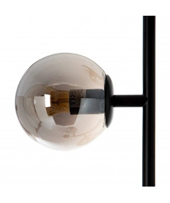 Lampadaire boule de verre métal noir - Vintage - Yesdeko