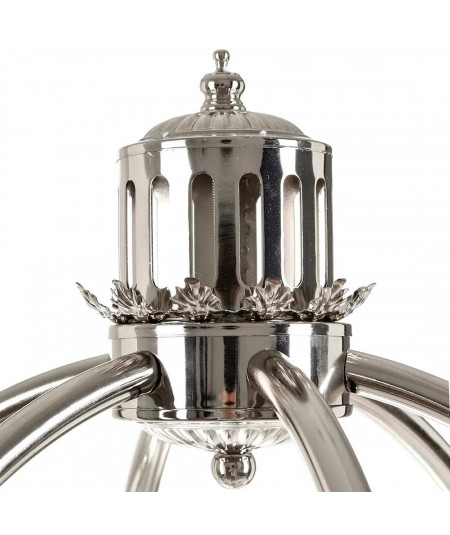Lampadaire sphère anneau métal argenté - Yesdeko