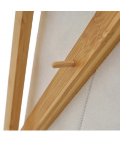 panier a linge avec étagère en bambou blanc - Cordon - Yesdeko