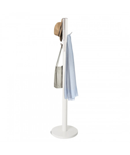 Porte manteau en bois blanc 9 crochets rabattables - Flapper - Yesdeko