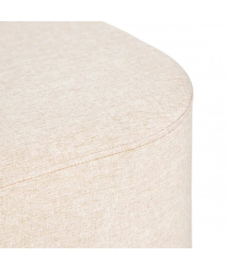 Banquette tissu beige ovale 104x39x42cm - Décora - Yesdeko