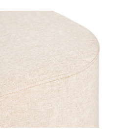 Banquette tissu beige ovale 104x39x42cm - Décora - Yesdeko