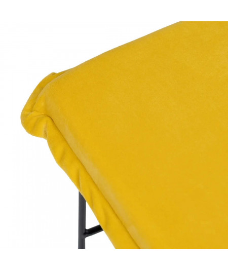 Pouf carré en velours jaune et métal 40xH32cm - Help - Yesdeko