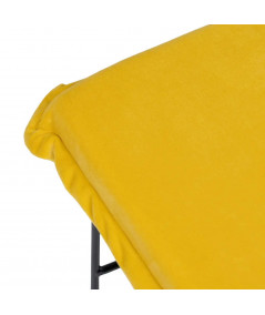Pouf carré en velours jaune et métal 40xH32cm - Help - Yesdeko