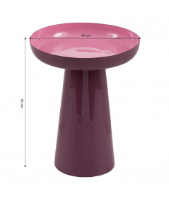 Table d'appoint design ronde en métal D45cm rose - Ramsy