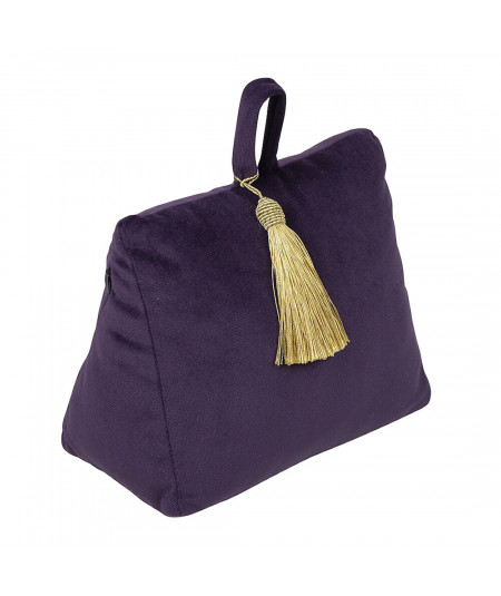 Butoir de porte velours violet 17x10cm Pasty - Yesdeko