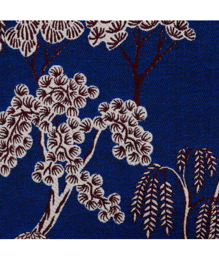 Coussin tissu bleu Japonais déhoussable 45x45cm - Nara - Yesdeko