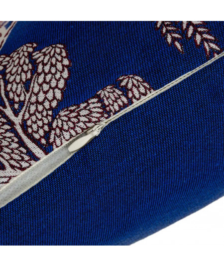 Coussin tissu bleu Japonais déhoussable 45x45cm - Nara - Yesdeko