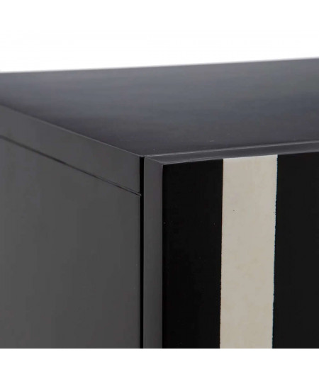 Armoire moderne bois noir et blanc 2 portes - Reto - Yesdeko