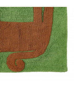 Tapis enfant coton vert 100x135cm - Animaux - Yesdeko.com