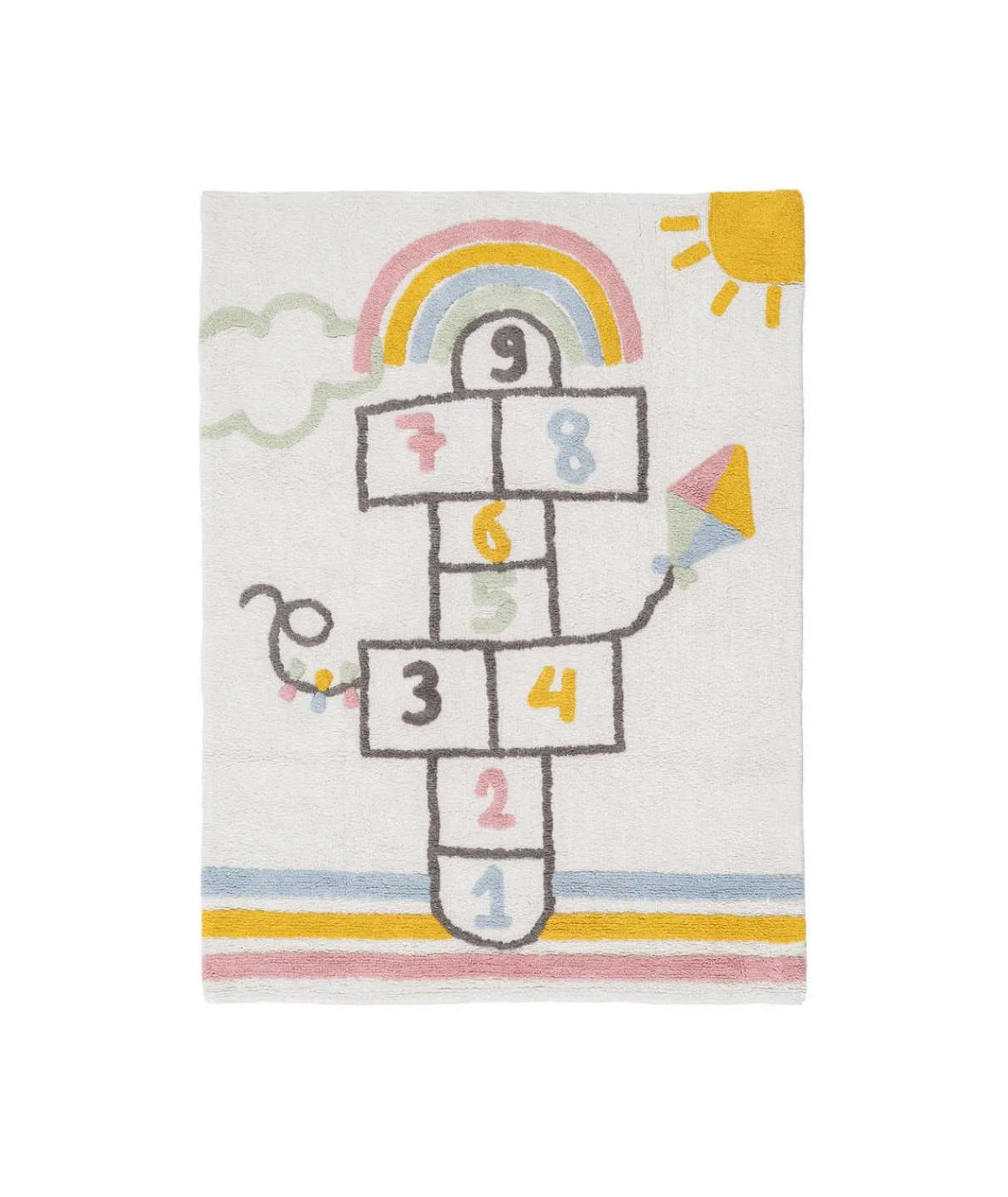 Tapis enfant en coton pastel 120x160cm - Marelle - Yesdeko.com