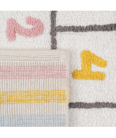 Tapis enfant en coton pastel 120x160cm - Marelle - Yesdeko.com