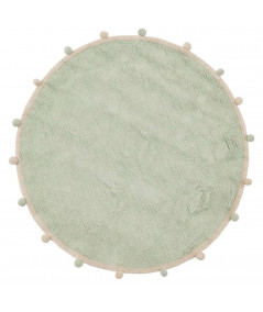 Tapis enfant en coton vert Diam150cm - Pompon - Yesdeko.com