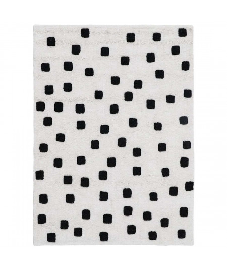 Tapis enfant en coton blanc et noir 100x135cm - Carro - Yesdeko.com