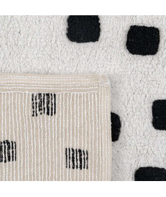 Tapis enfant en coton blanc et noir 100x135cm - Carro - Yesdeko.com