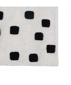 Tapis enfant en coton blanc et noir 90x175cm - Carro - Yesdeko.com