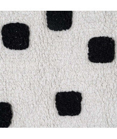 Tapis enfant en coton blanc et noir 90x175cm - Carro - Yesdeko.com