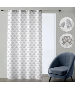 2 rideaux blanc et gris Harla140x260cm - Yesdeko
