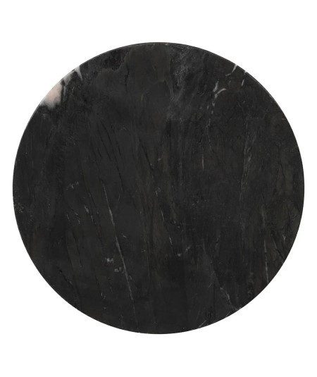 Bout de canapé rond en marbre noir Diam32cm