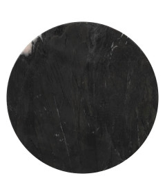 Bout de canapé rond en marbre noir Diam32cm