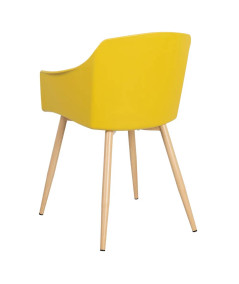 4 chaises jaune design avec coussin - Cumple - Yesdeko