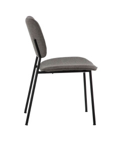 4 chaises en tissu gris chiné et métal - Sopor - Yesdeko