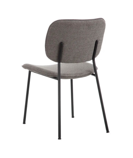 4 chaises en tissu gris chiné et métal - Sopor - Yesdeko